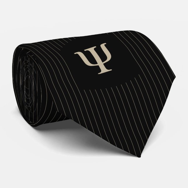 Gravata Black Pinstriped Psicologista Tie (Rolled)