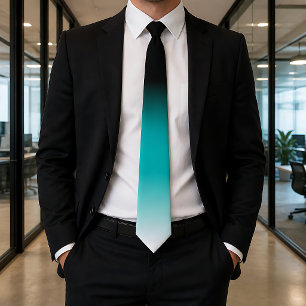 Gravata Black Teal Branco Ombre