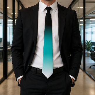 Gravata Black Teal Branco Ombre