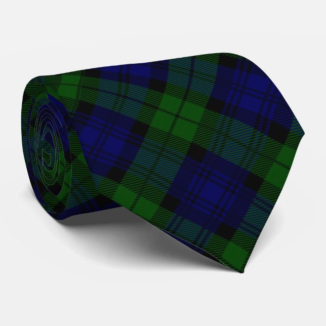 Gravata Black Watch Tartan Blue Green Xadrez (Rolled)