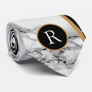 Gravata Black White Marble Personalizou Sua Gravação Carta