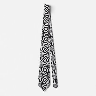 Gravata Black White Radiating Pattern Thunder_Cove