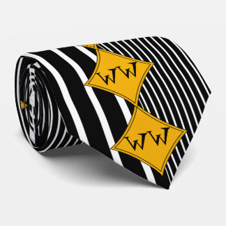 Gravata Black, White Vertical Stripes, Diamantes Freesia