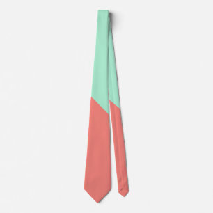 Gravata Bloco da cor da hortelã e do coral
