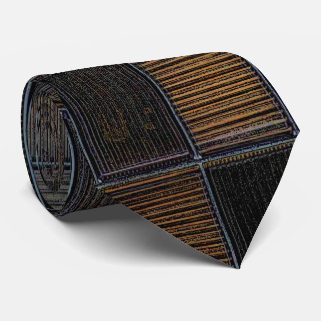 Gravata Bloco de Corduroy de Cor Neutra (Rolled)