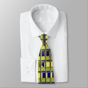 Gravata Bloco de escritório concreto - Amarelo e Azul