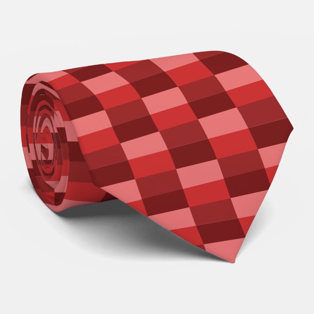 Gravata Blocos de Cor Tons Vermelhos (Rolled)