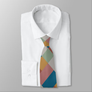 Gravata Bloqueio de Cor Verde da Cinza Dourada Azul