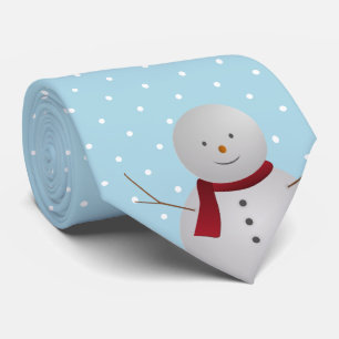 Gravata Blue and White Dots Snowman Tie