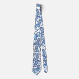 Gravata Blue and White Patterned Necktie