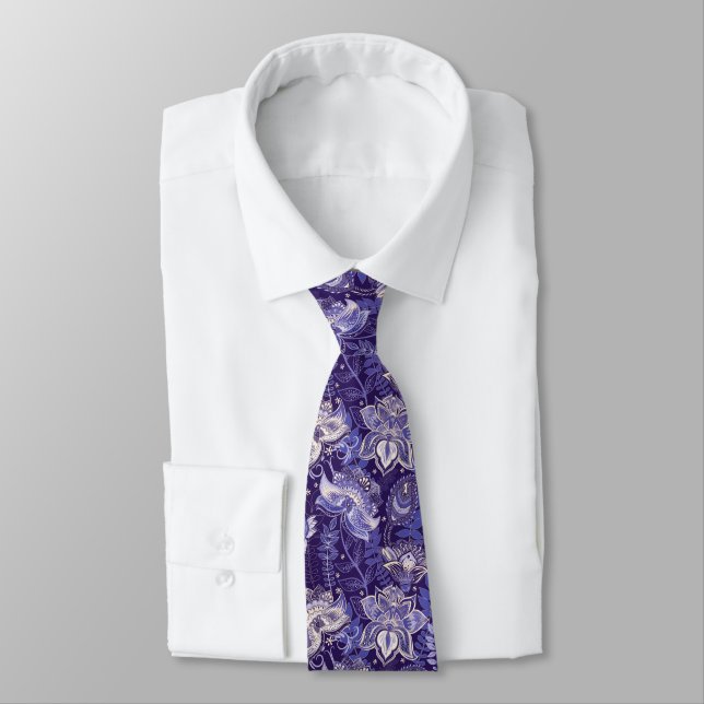 Gravata Blue E Purple Paisley (Amarrado)
