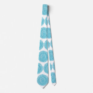 Gravata Blue Floral Mandala Art Tie