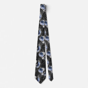 Gravata Blue Floral Skull Series Design 1