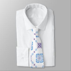 Gravata Blue Floral Tatreez Henna Thobe Vestido