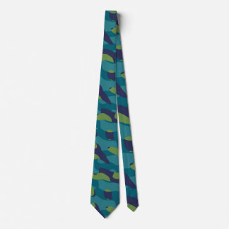 Gravata Blue Green and Teal Camo Abstract