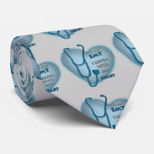 Gravata Blue Heart EMT tie