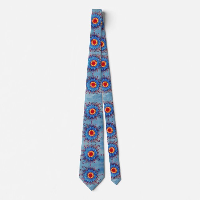 Gravata Blue Mandala Pattern Tie (Frente)