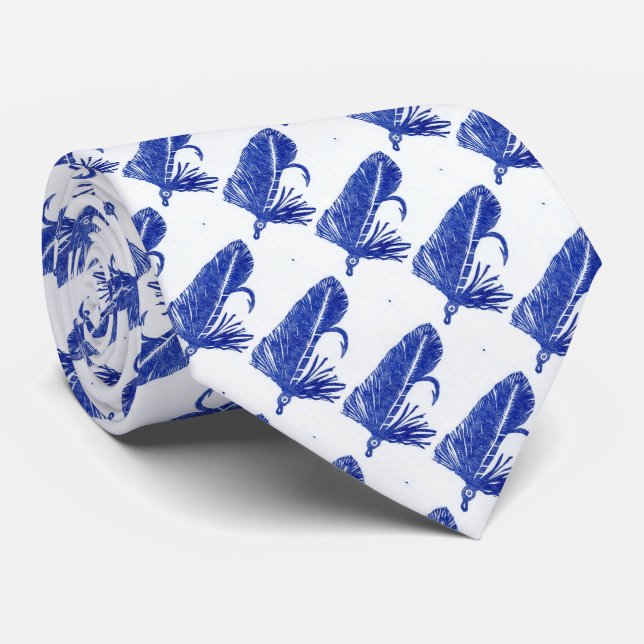 Gravata "Blue" Matuka Streamer" (Rolled)