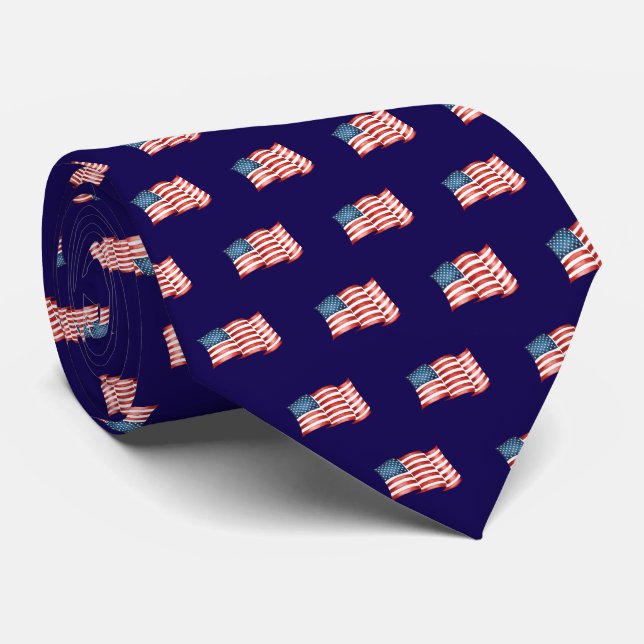 Gravata Blue Patriotic American Flag (Rolled)