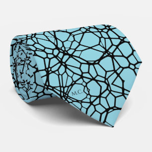 Gravata Blue Playful Geométrico Linnear Monograma