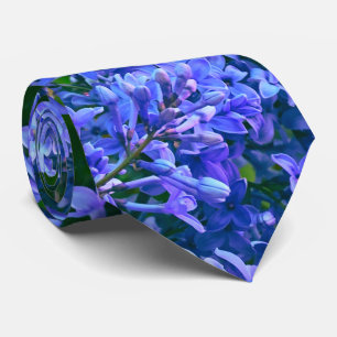 Gravata Blue purple lilacs romantic blue floral photo