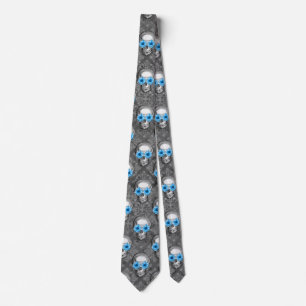 Gravata Blue Skulls e Sunflower Series Design 5