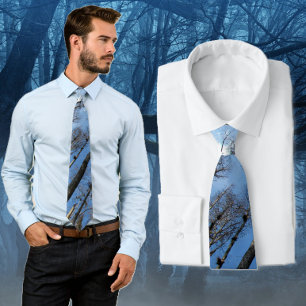 Gravata Blue Sky Trees Camo Tie