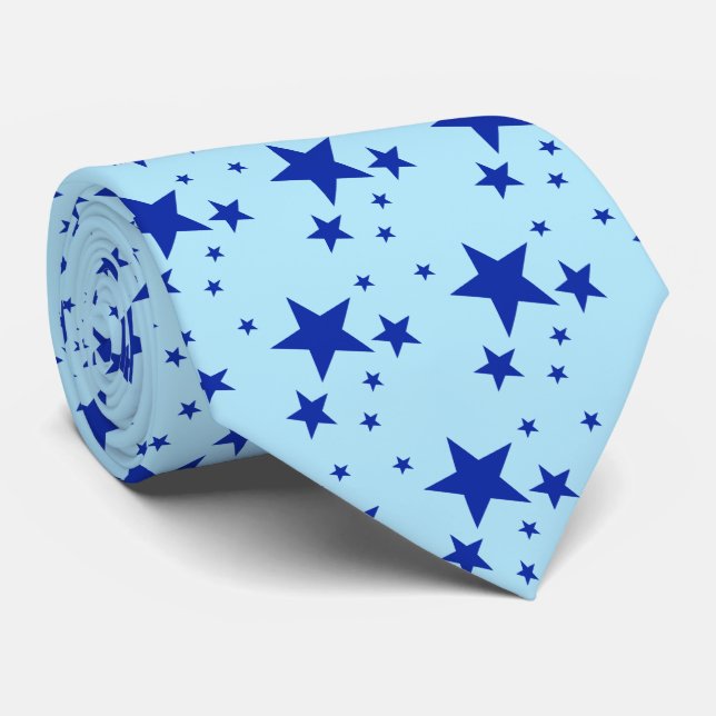 Gravata Blue Stars Pattern (Rolled)