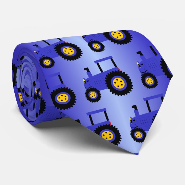 Gravata Blue Tractor Design (Rolled)