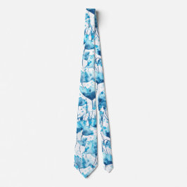 Gravata Blue watercolor flowers