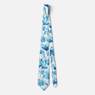 Gravata Blue watercolor flowers