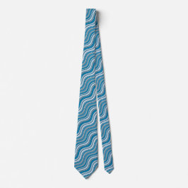 Gravata Blue Wavy Lines Pattern