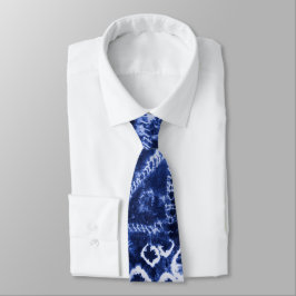 Gravata Blue White Primitive Marks Abstrato Neck