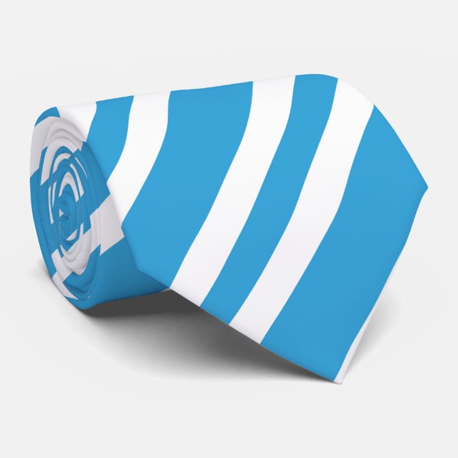 Gravata Blue White Stripes Pattern (Rolled)