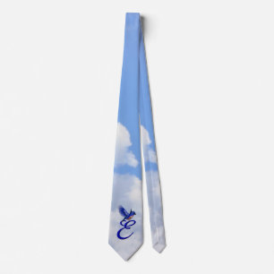 Gravata Bluebird Elegante Monograma Inicial E