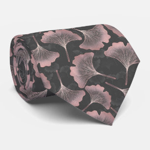 Gravata Blush Ginkgo Luxe – Botânico Dourado em Preto (9)