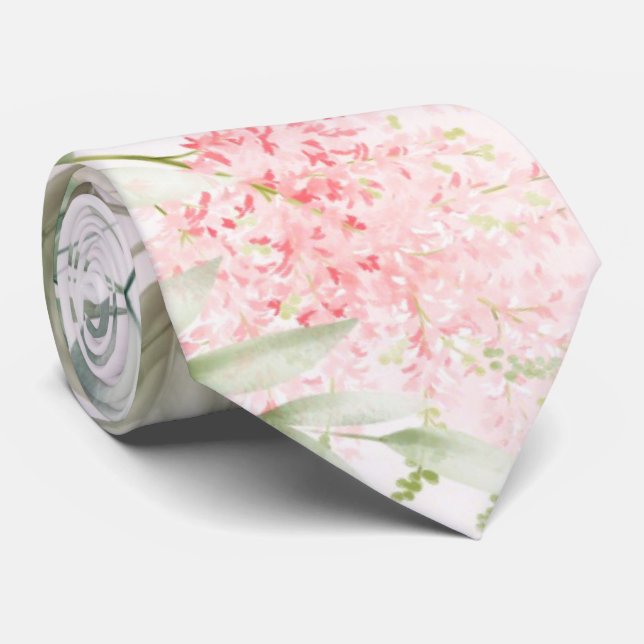 Gravata Blush Pink e Greenerase deixam o Chic Wedding Groo (Rolled)