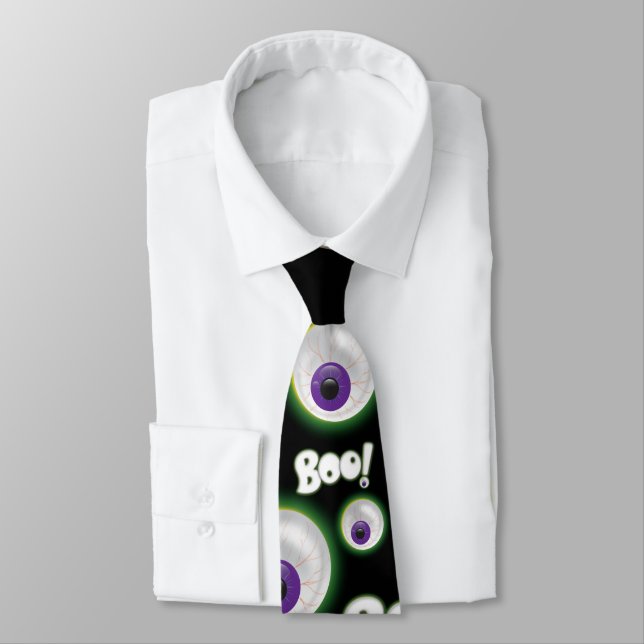 Gravata BO Purple Halloween - Olho Fantasma (Amarrado)