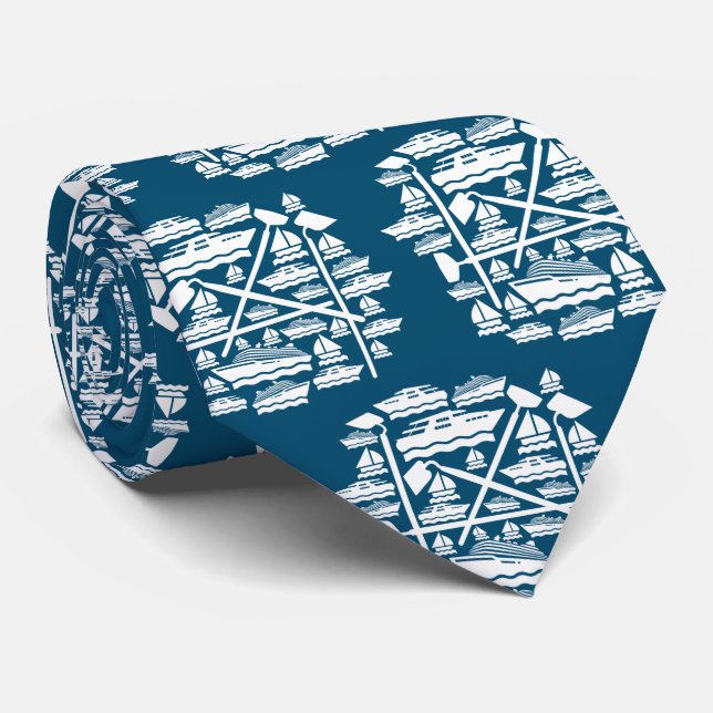 Gravata Boats & Hoes Neck Tie (Rolled)