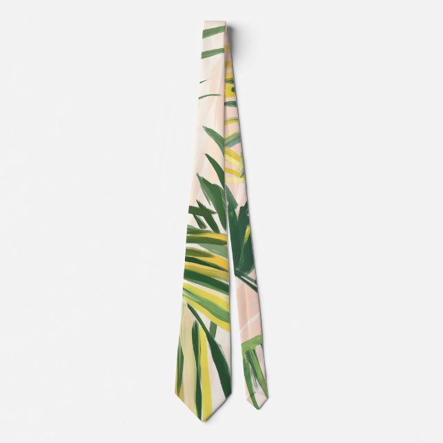 Gravata Boho Blush Green Palm Sai da Praia (Frente)