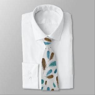 Gravata Boho Feenas Padrão Azul Marrom