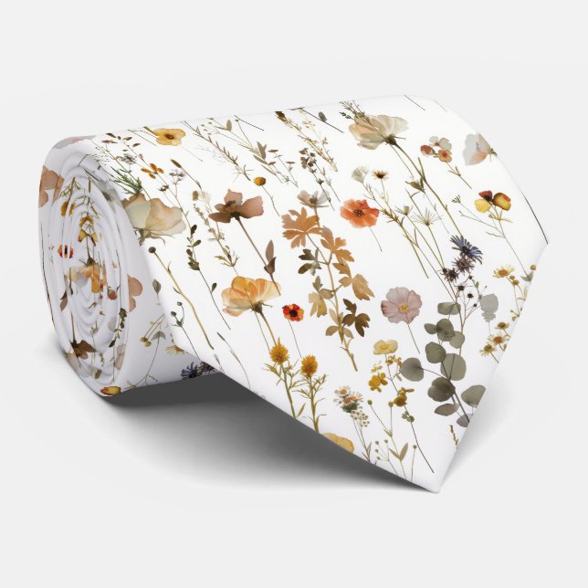 Gravata Boho Flor Silvestre (Rolled)