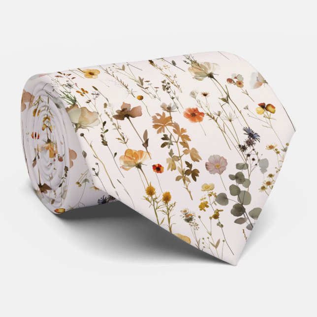 Gravata Boho Flor Silvestre (Rolled)