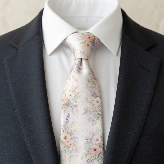 Gravata Boho Floral Aquarela (Criador carregado)