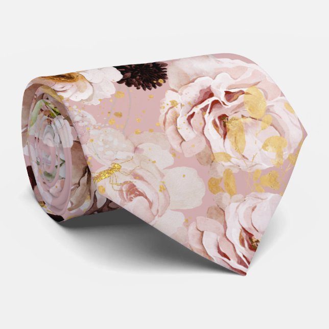 Gravata Boho H2 Rosas Empoeiradas Burgundy Mums fundo DIY (Rolled)