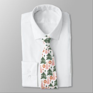 Gravata Boho Verde Rosa Laranja Árvores de Natal Rústicas