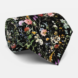Gravata Boho Wildflower Aquarela Primavera Flor