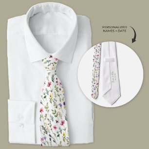 Gravata Boho Wildflower Neck Tie