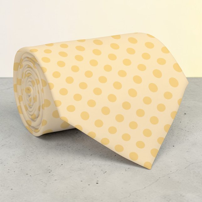 Gravata  Boho Yellow Mini Polka Dots Necktie (Criador carregado)