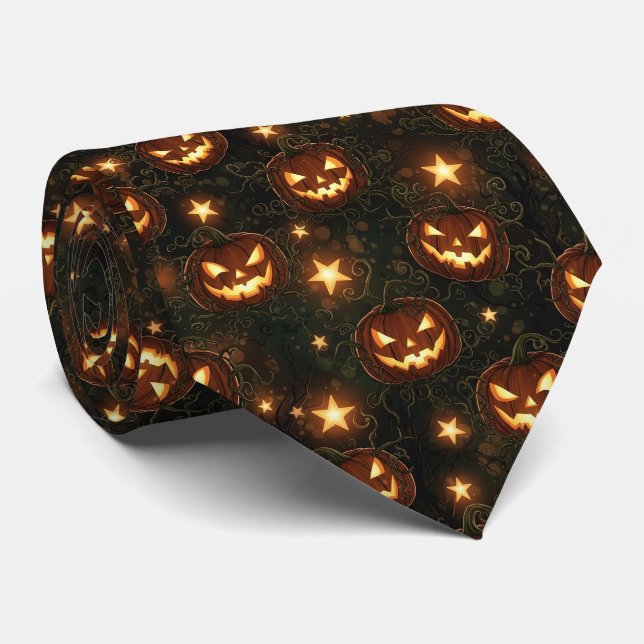 Gravata Bokeh Halloween Seamless | Glowing Jack-O’ Lantern (Rolled)